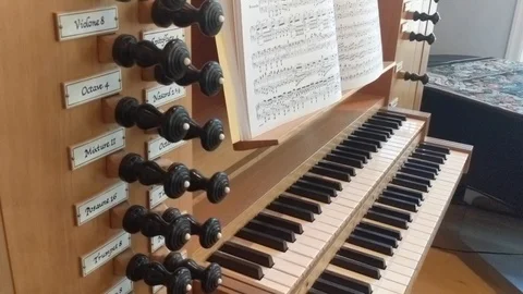 Baroque Pipe Organ - Pan Tilt Stock Footage 105683890