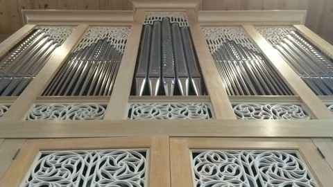 Baroque Pipe Organ - Tilt Down Stock Footage 105682750