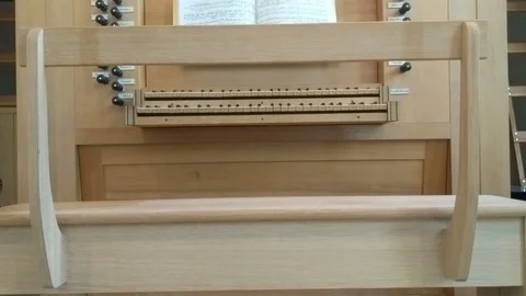Baroque Pipe Organ - Tilt Up Stock Footage 105682031