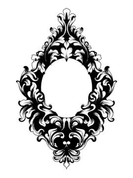 Baroque rich frame vintage Vector. Decor design element filigree calligraphy. Stock Illustration