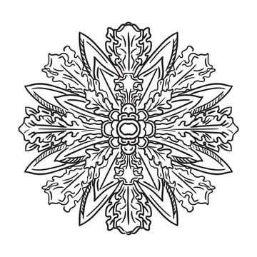 Baroque round design element engraved ornament illustration Stock Illustration