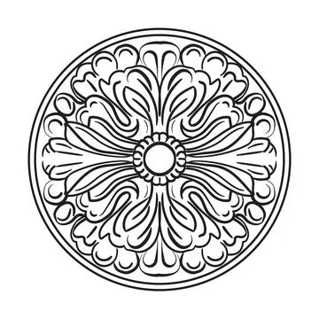 Baroque round design element hand drawing ornament illustration 스톡 일러스트