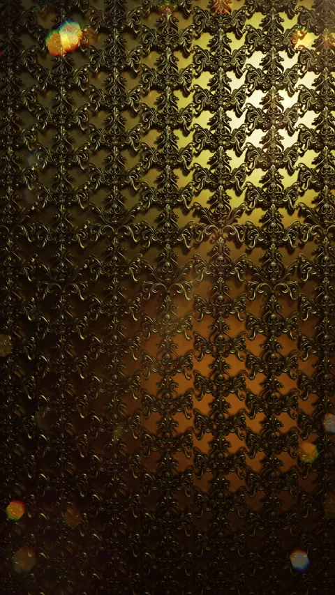 Baroque Scrolls Golden Seamless Ornament 02 4K Stock Footage 294003817