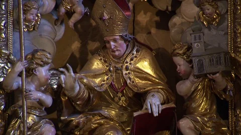 Baroque sculpture ensemble Stock Footage 71100360