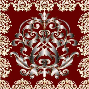 Baroque seamless panel pattern Stock Illustration