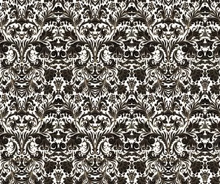 Baroque seamless pattern background wallpaper illustration with vintage antique Stock Illustration