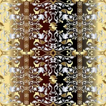Baroque seamless pattern. Greek borders 库存插图
