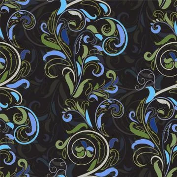 Baroque seamless pattern Stock Illustration