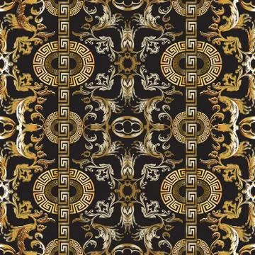 Baroque seamless pattern. Vector damask background. Baroque wallpaper design. Illustrazione stock