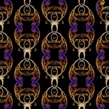 Baroque seamless pattern. Vector floral modern background. Vintage wallpaper. Stock Illustration