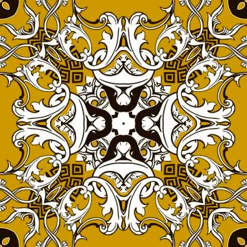 Baroque seamless pattern. Vector ornamental background. Repeat backdrop. Modern Illustrazione stock