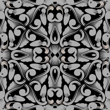 Baroque seamless pattern. Vector patterned elegant background. Floral repeat  스톡 일러스트