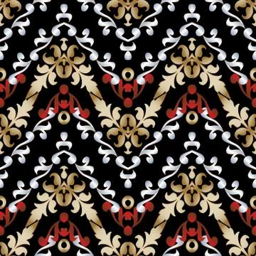 Baroque seamless pattern. Vector vintage floral background. Leafy antique orn イラスト素材