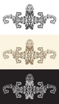 Baroque set of vintage elements for design vector illustration 스톡 일러스트