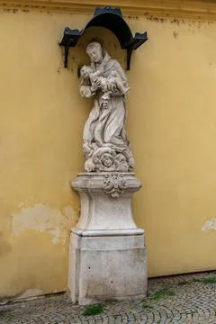 Baroque statue of St. Anthony from the first half of the 18th century Stock Photos