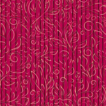 Baroque style striped vector seamless pattern bordo colored Stock Illustration