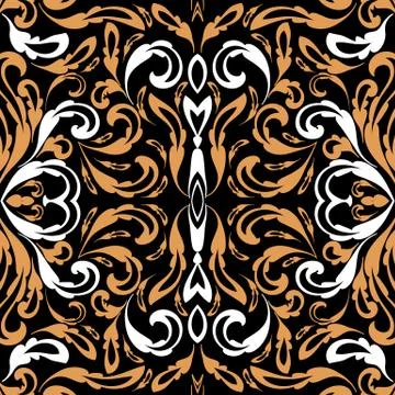 Baroque style vector seamless pattern. Floral vintage background. Antique orn イラスト素材