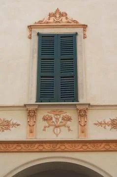 Baroque style window decorations Stock Photos