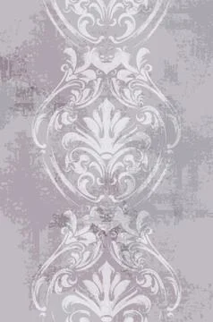 Baroque texture pattern Vector. Floral ornament decoration. Victorian engrave Illustrazione stock