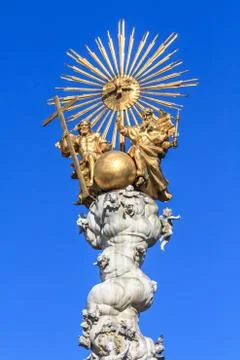 Baroque trinity column in linz, austria Stock Photos