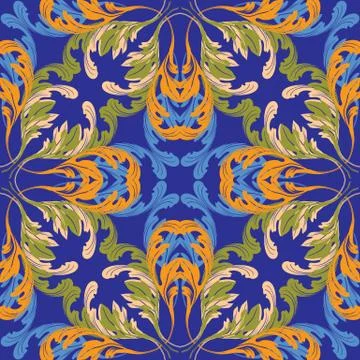 Baroque vector seamless pattern. Stock Illustration