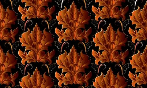 Baroque vector seamless pattern. Luxury antique floral background. Damask Illustrazione stock