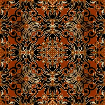 Baroque vector seamless pattern. Ornate floral background. Beautiful repeat 스톡 일러스트
