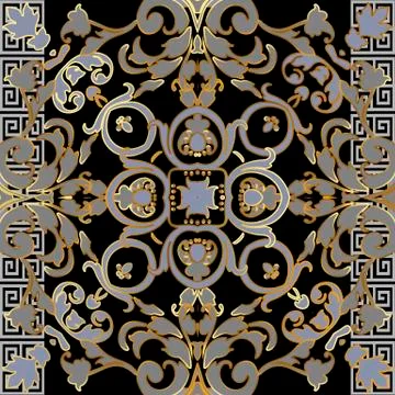 Baroque vector seamless pattern. Tribal ethnic style greek vertical borders Stock Illustration