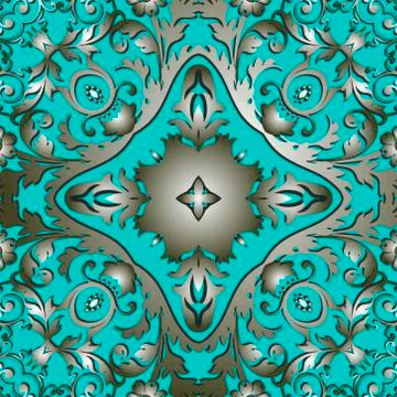 Baroque vector seamless pattern. Vintage luxury background. Ornamental patter Stock Illustration