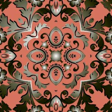 Baroque vector seamless pattern. Vintage luxury background. Orna 스톡 일러스트