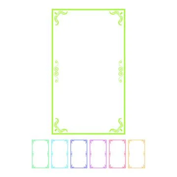 Baroque victorian border frame cartoon vector graphic Stockillustratie