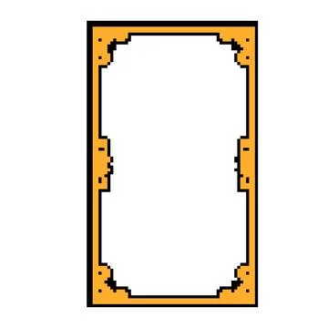 Baroque victorian border frame pixel art vector illustration Stock Illustration