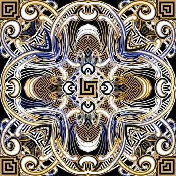 Baroque vintage vector seamless pattern. Greek ethnic style ornamental 스톡 일러스트