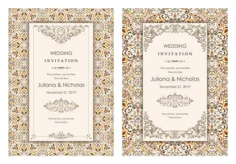 Baroque wedding set Stock Illustration