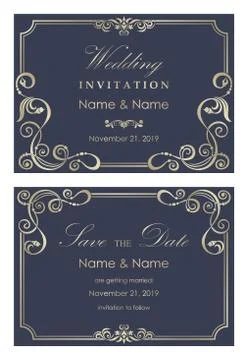 Baroque wedding set Stock Illustration