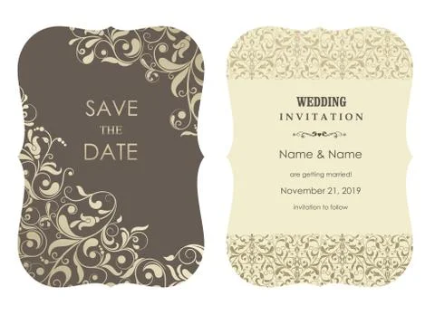 Baroque wedding set Stock Illustration