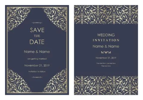 Baroque wedding set Stock Illustration