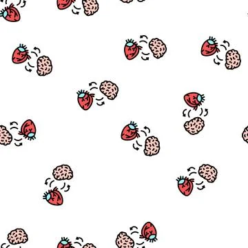 Baroreflex heart and brain vector seamless pattern Illustrazione stock