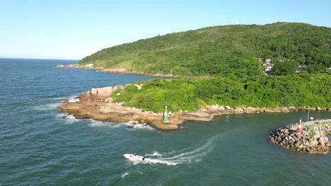 BARRA DO LAGOA, BEACH, FLORIANOPOLIS, BRAZIL, DRONE Stock Footage 239972978