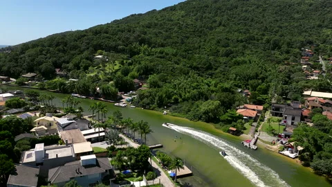 BARRA DO LAGOA CHANNEL, FLORIANOPOLIS, BRAZIL Stock Footage 239974541