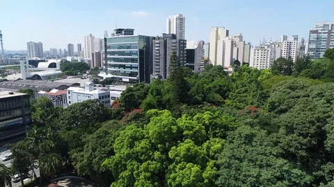 Barra Funda - São Paulo - Brazil - Aerial View Stock Footage