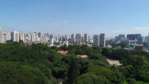 Barra Funda - São Paulo - Brazil - Aerial View Stock Footage