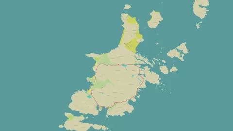 Barra Island in the Inner Seas off the West Coast of Scotland. OSM map. Zoom Stock Footage 321941815
