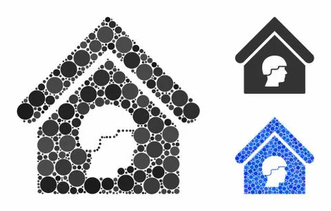 Barrack building Composition Icon of Round Dots Ilustración de archivo