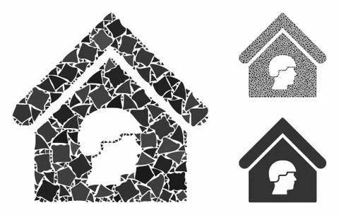Barrack building Composition Icon of Uneven Pieces Ilustración de archivo