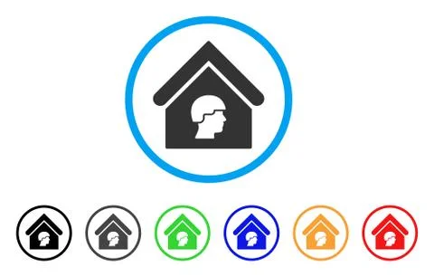 Barrack Building Rounded Icon Ilustración de archivo