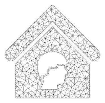 Barrack Building Vector Mesh Network Model Ilustración de archivo