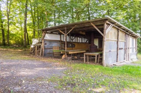 Barracks made of odds and ends serving Stock Photos