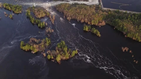 Barrage hydroélectrique Quebec hydroelectrical dam drone green energy Vídeo Stock 322856824