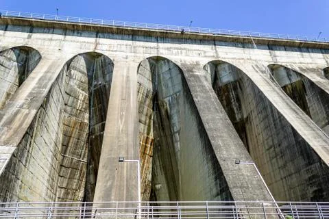 The Barrage wall bottom view Stock Photos